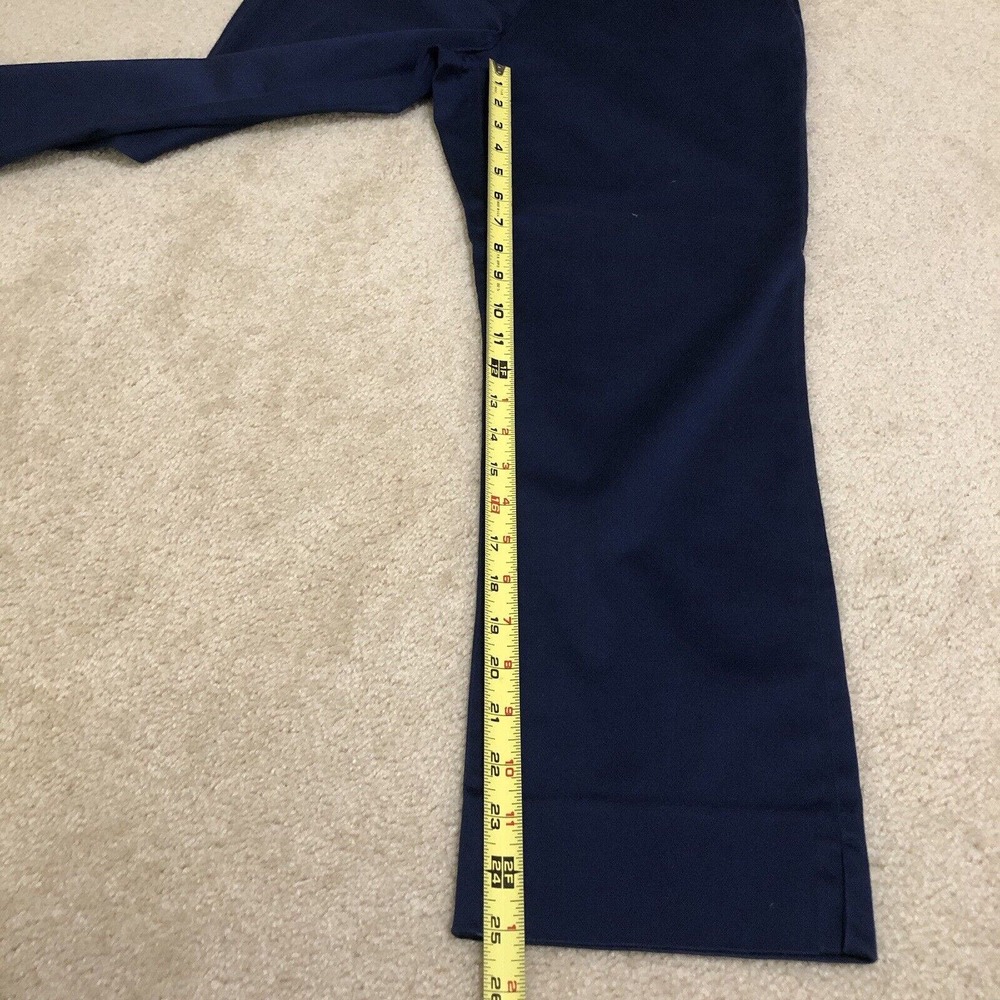 Lauren Ralph Lauren Chino Pants Womens Size 8 Navy Straight Leg Cotton Side Zip - Picture 4 of 6